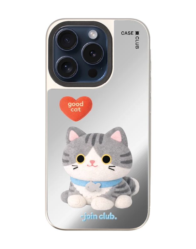 iphone 15 pro mirror magsafe join the club heartful tabby cat