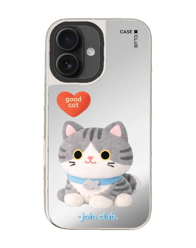 เคสกระจก iphone 16 magsafe join the club heartful แมวลายสลิด