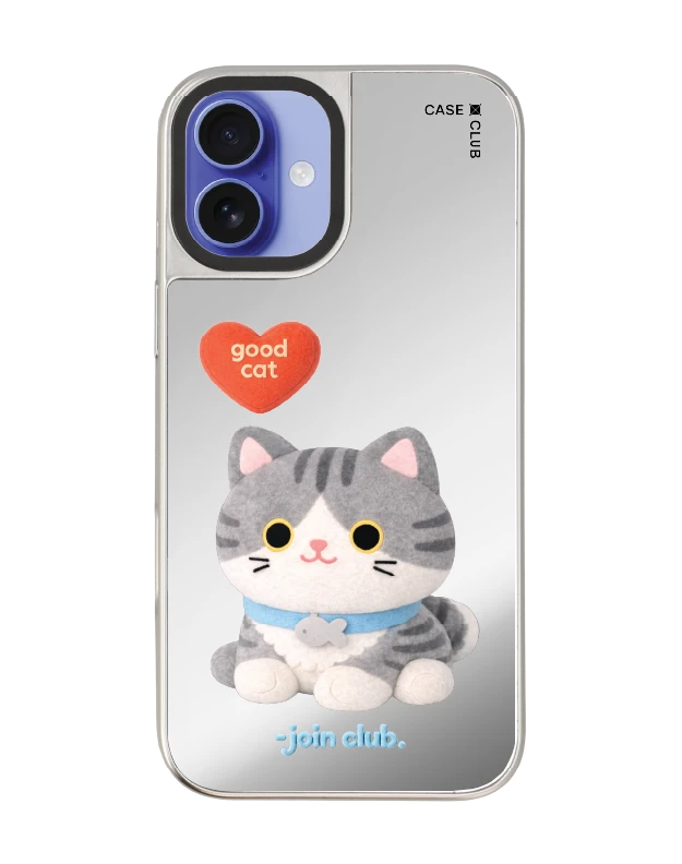 iphone 16 plus mirror case magsafe join the club heartful tabby cat