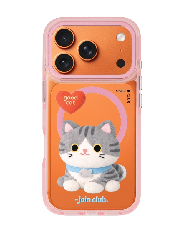 เคสใส iphone 17 pro magsafe สีชมพู jtc heartful แมวลายสลิด