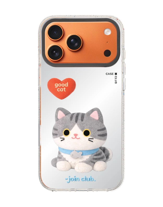 iphone 17 pro max clear mirror magsafe join the club heartful tabby cat