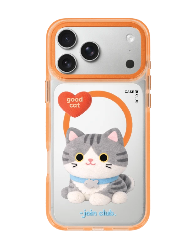 เคสใสสีส้ม iphone 17 pro max magsafe join the club heartful แมวลายสลิด