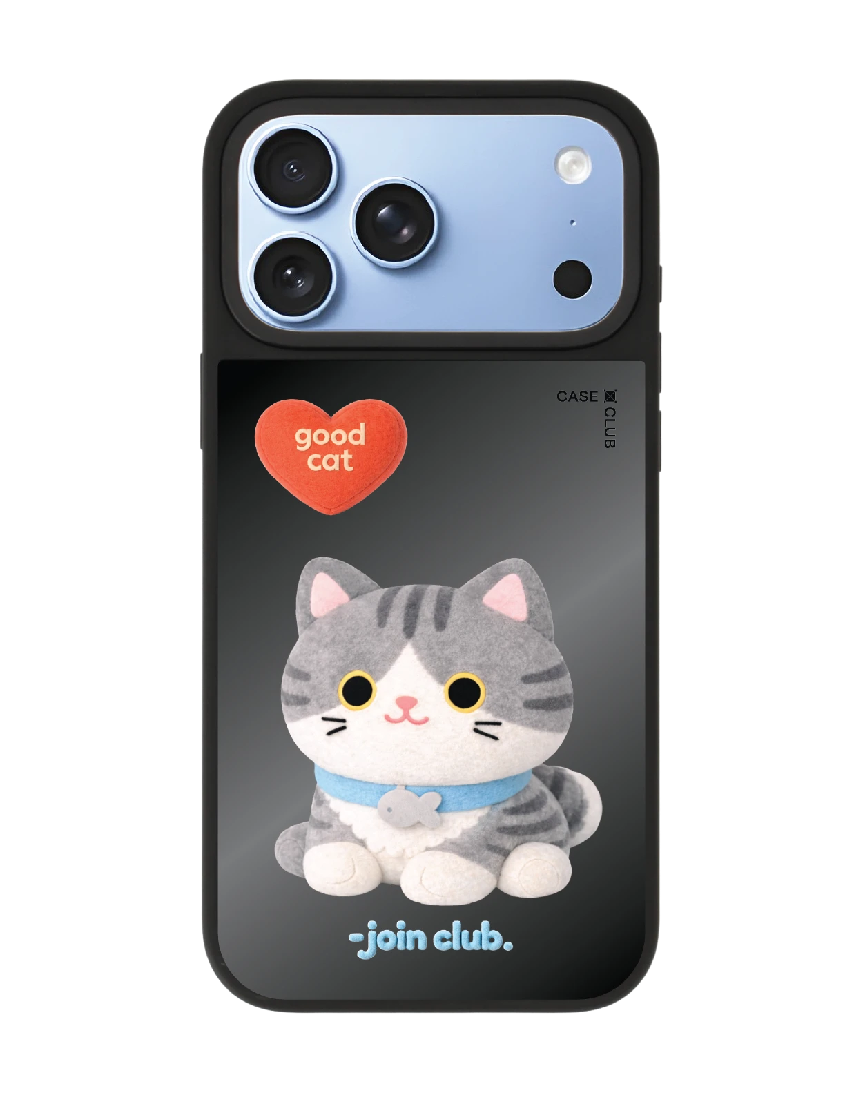 เคสกระจกดำด้าน iphone 18 pro max magsafe jtc heartful แมวลายสลิด