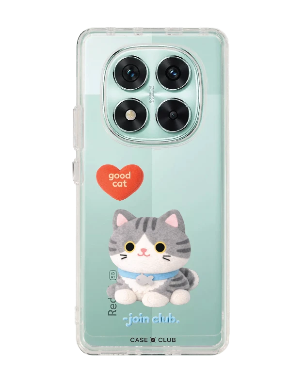 redmi note 14 pro clear case join the club heartful tabby cat