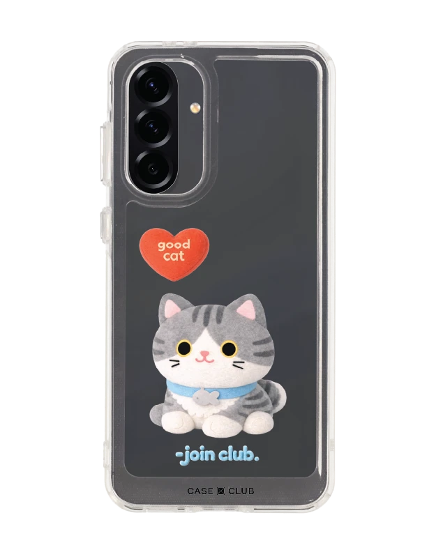 samsung galaxy a56 clear case join the club heartful tabby cat