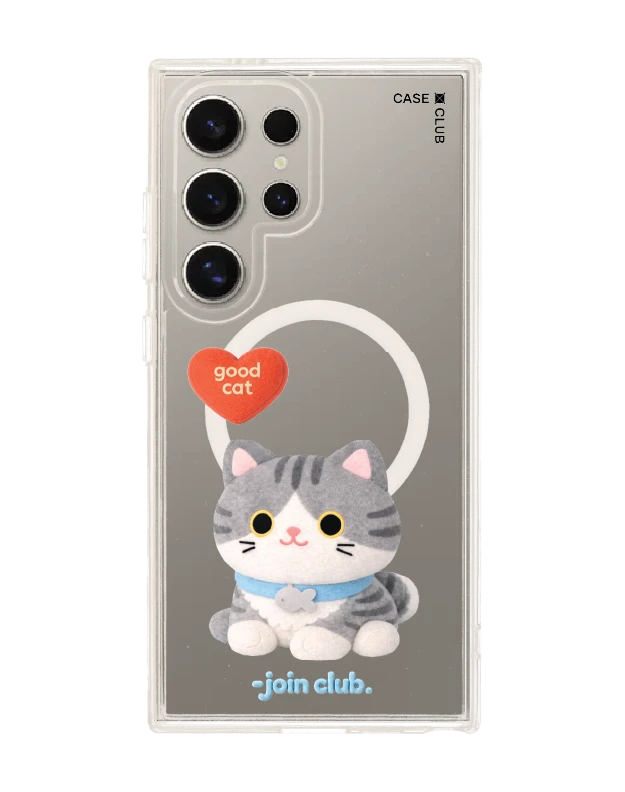 samsung galaxy s24 ultra clear magsafe join the club heartful tabby cat