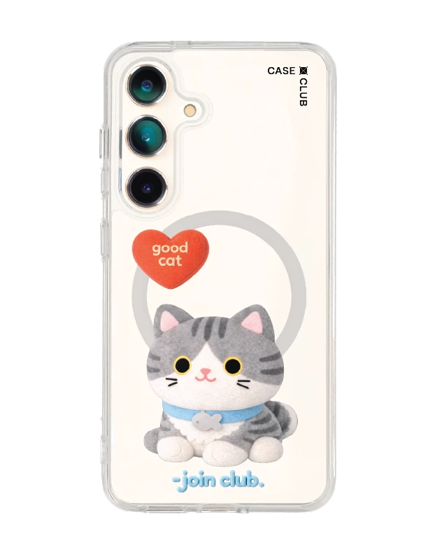 samsung galaxy s25 clear magsafe join the club heartful tabby cat