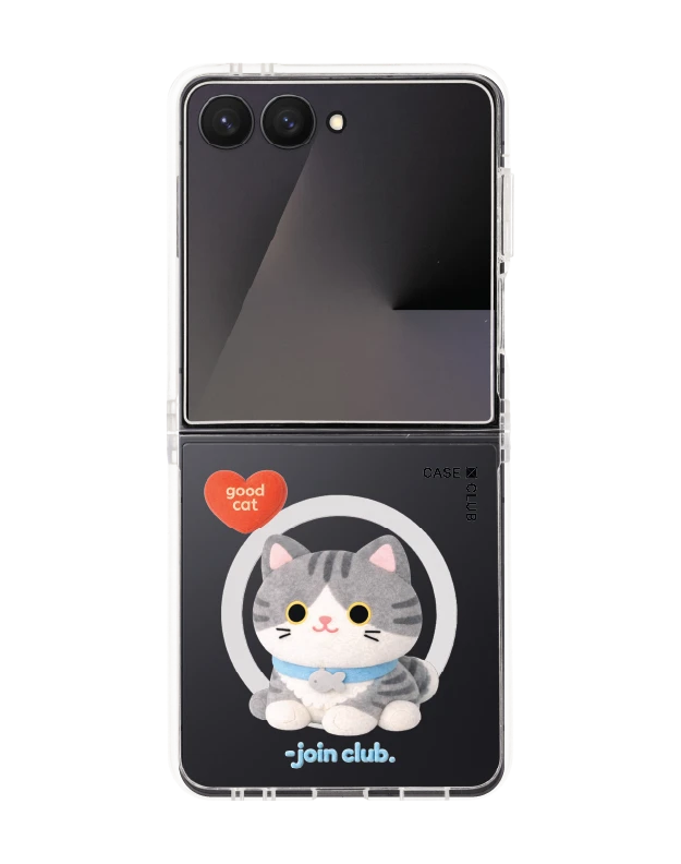 samsung galaxy z flip 7 clear magsafe join the club heartful tabby cat