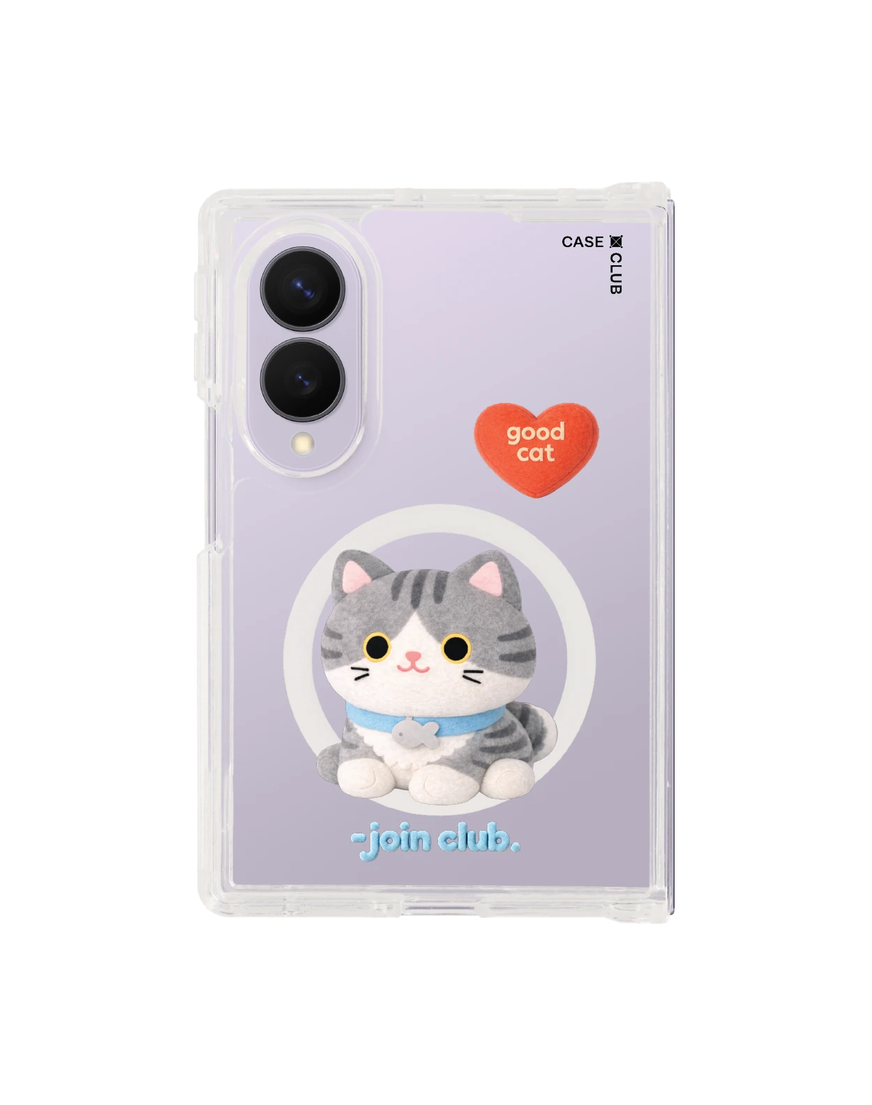 samsung galaxy z fold 8 clear magsafe join the club heartful tabby cat