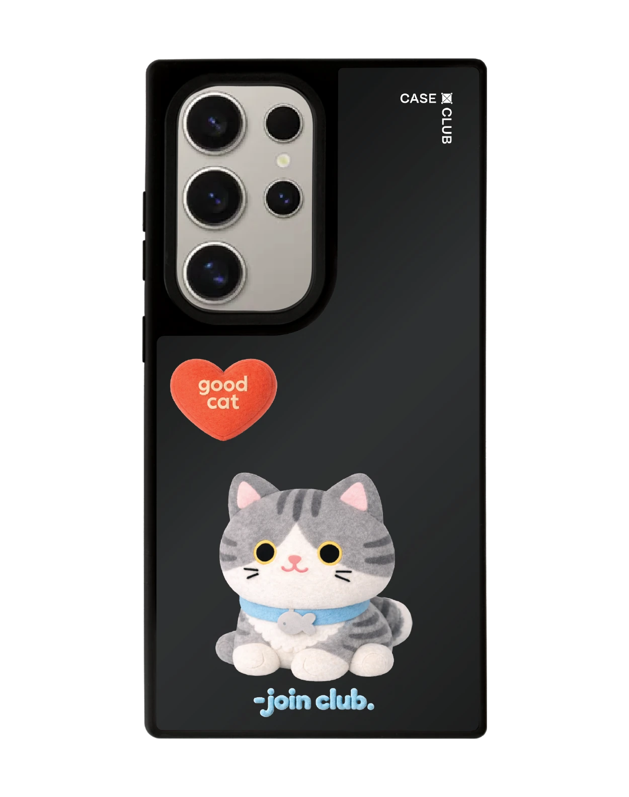 เคสกระจกดำ samsung s24 ultra matte magsafe join the club heartful แมวลายสลิด