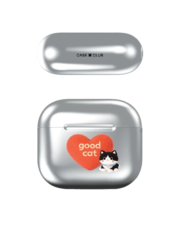 เคสสีเงิน airpods รุ่น 3 join the club heartful แมวทักซิโด้