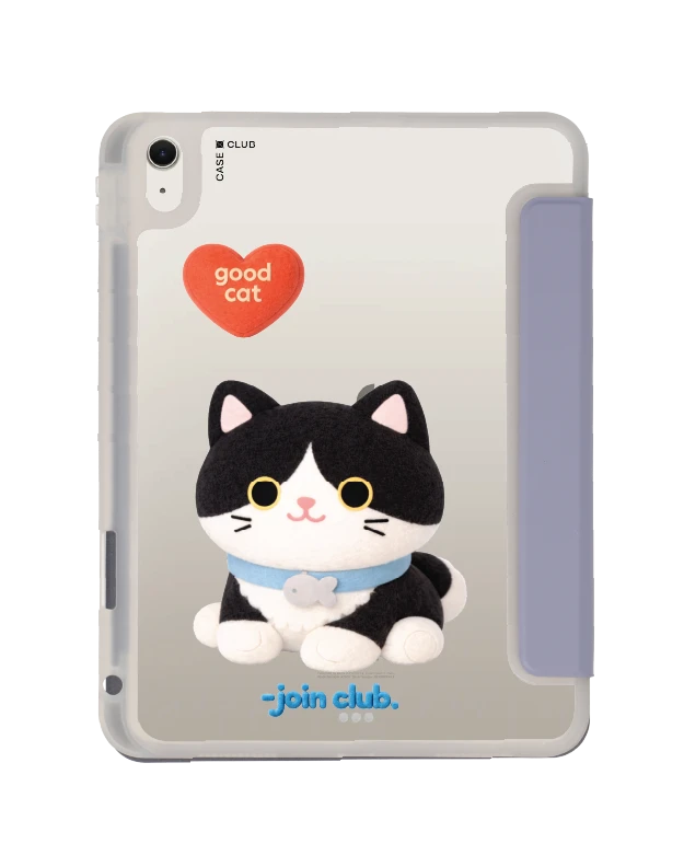 เคสใส ipad air4/5/6/7 11" 2025 (m2/m3) สีม่วง join the club heartful แมวทักซิโด้