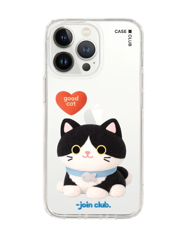 iphone 13 pro clear case join the club heartful tuxedo cat