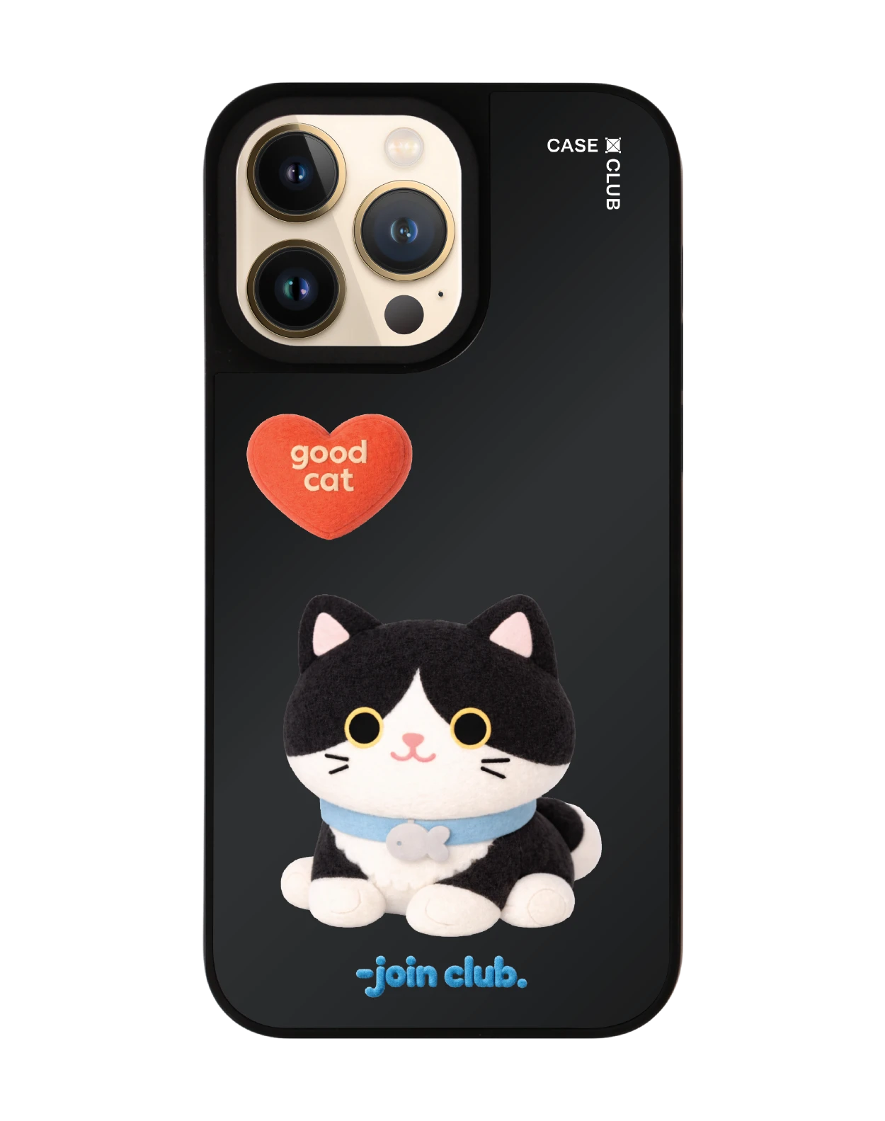 เคสกระจก iphone 14 pro max matte magsafe join the club heartful แมวทักซิโด้