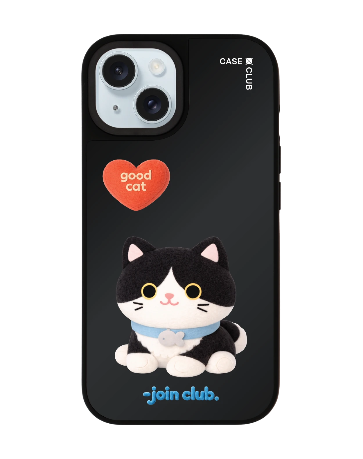 เคสกระจก iphone 15 matte magsafe join the club heartful แมวทักซิโด้
