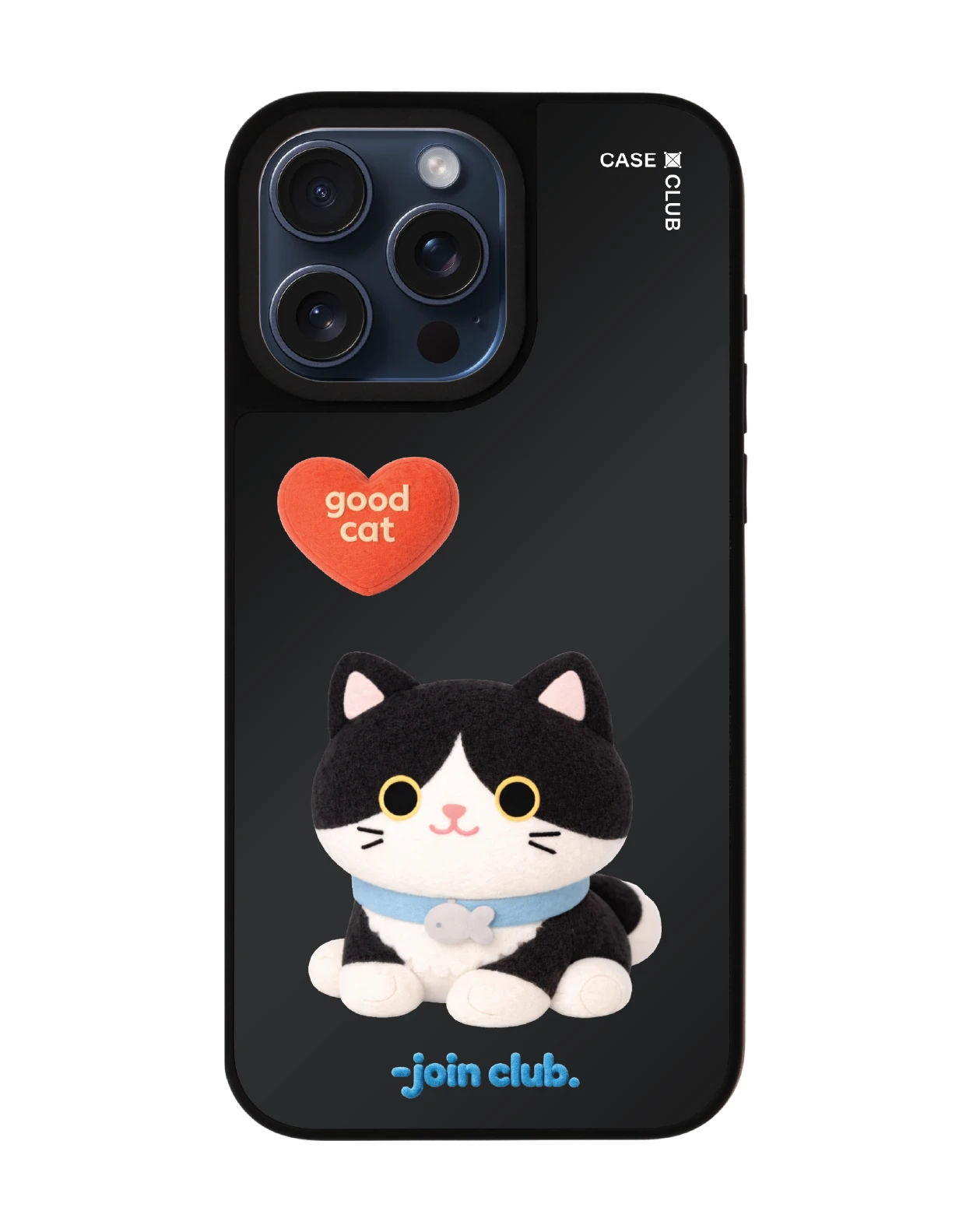 เคสกระจก iphone 15 pro max matte magsafe join the club heartful แมวทักซิโด้