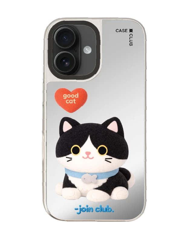 เคสกระจก iphone 16 magsafe join the club heartful แมวทักซิโด้