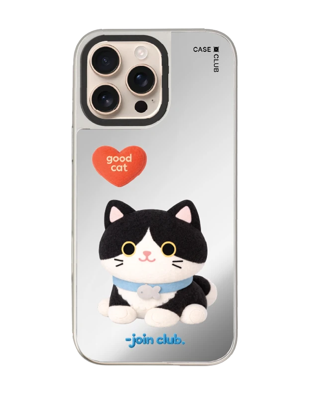 iphone 16 pro max mirror case magsafe join the club heartful tuxedo cat