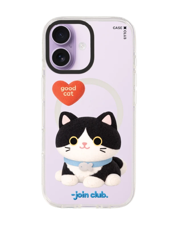 iphone 17 clear case magsafe shield join the club heartful tuxedo cat