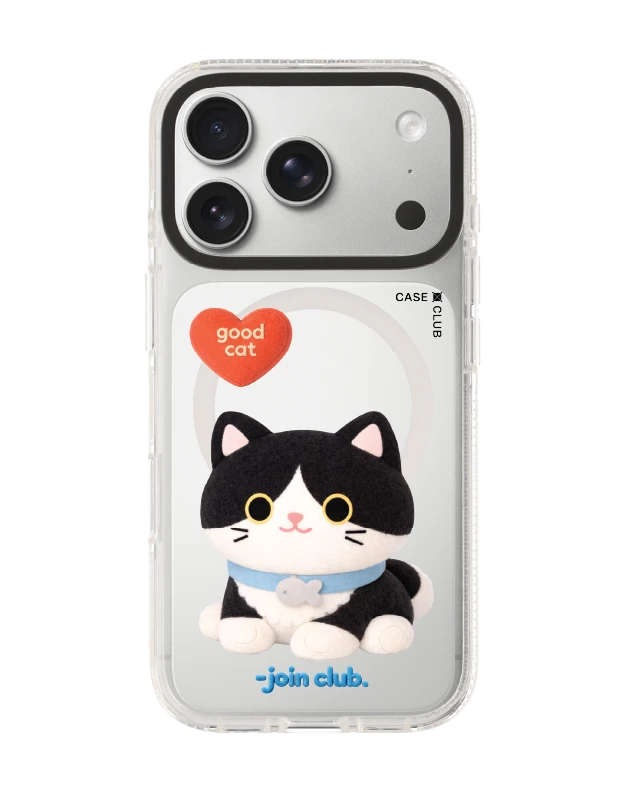 iphone 17 pro clear case magsafe shield join the club heartful tuxedo cat