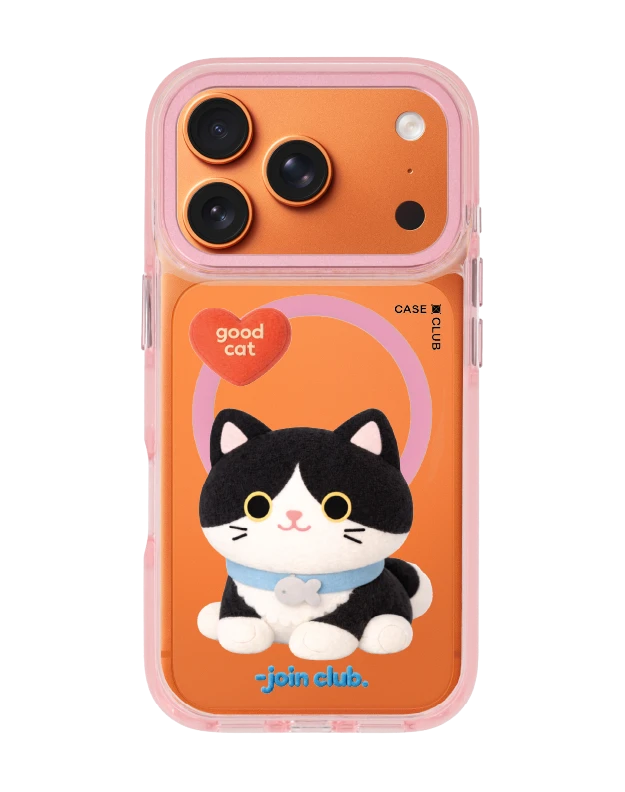 เคสใส iphone 17 pro magsafe สีชมพู jtc heartful แมวทักซิโด้