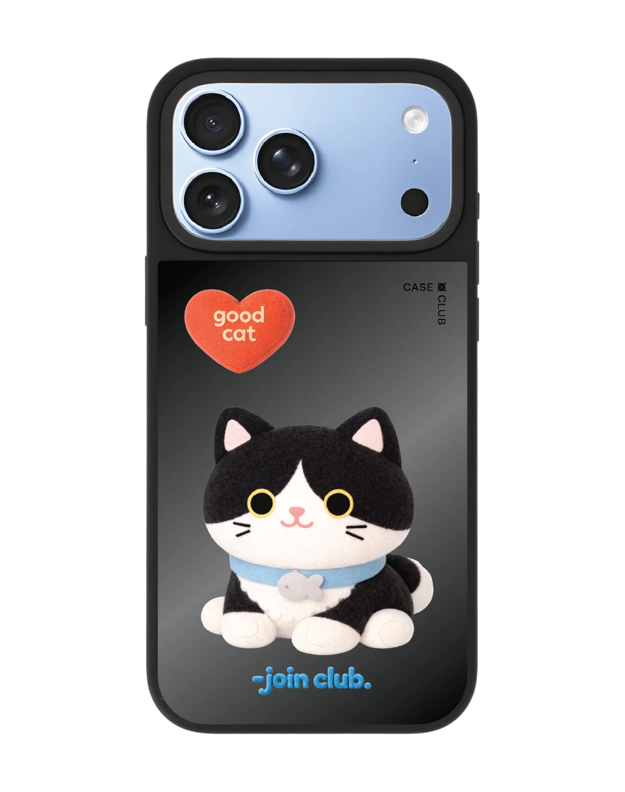 เคสกระจกดำด้าน iphone 18 pro max magsafe jtc heartful แมวทักซิโด้