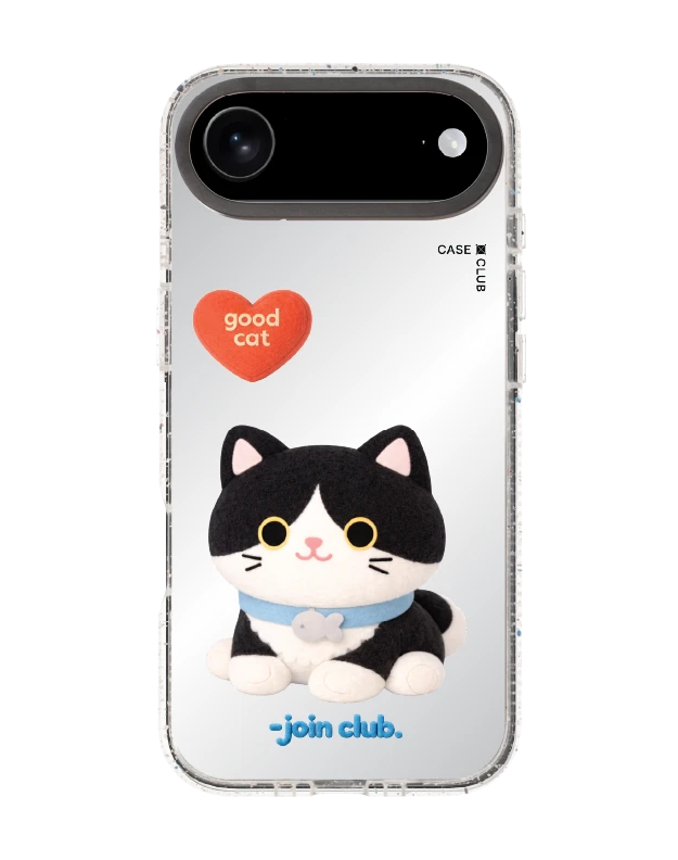 iphone air clear mirror magsafe join the club heartful tuxedo cat