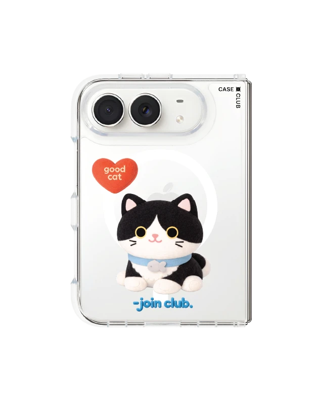 iphone duo clear magsafe join the club heartful tuxedo cat