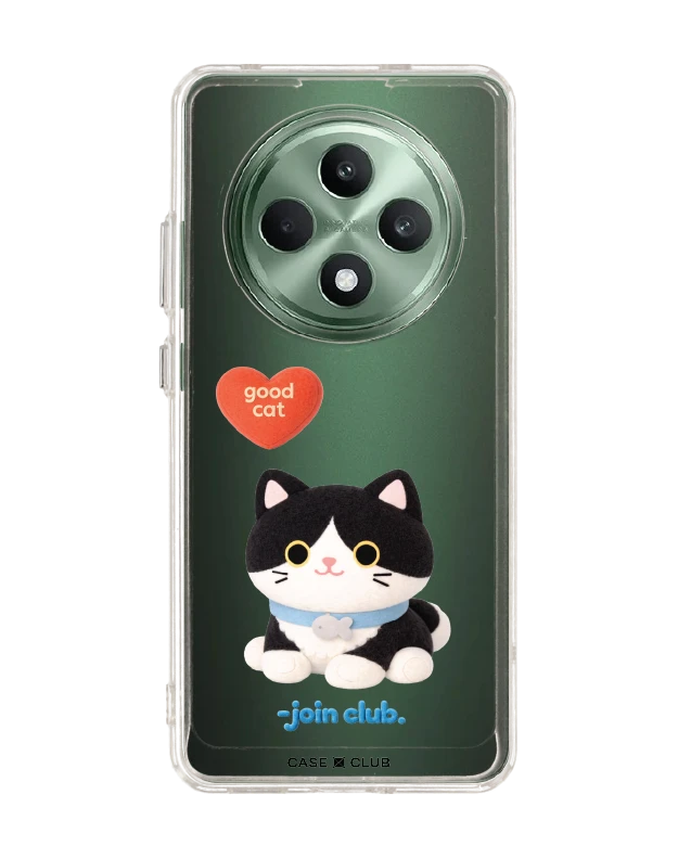 oppo reno 12f clear case join the club heartful tuxedo cat