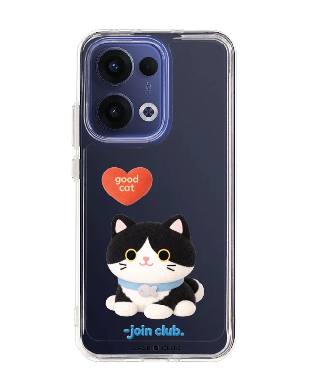 oppo reno 13 clear case join the club heartful tuxedo cat