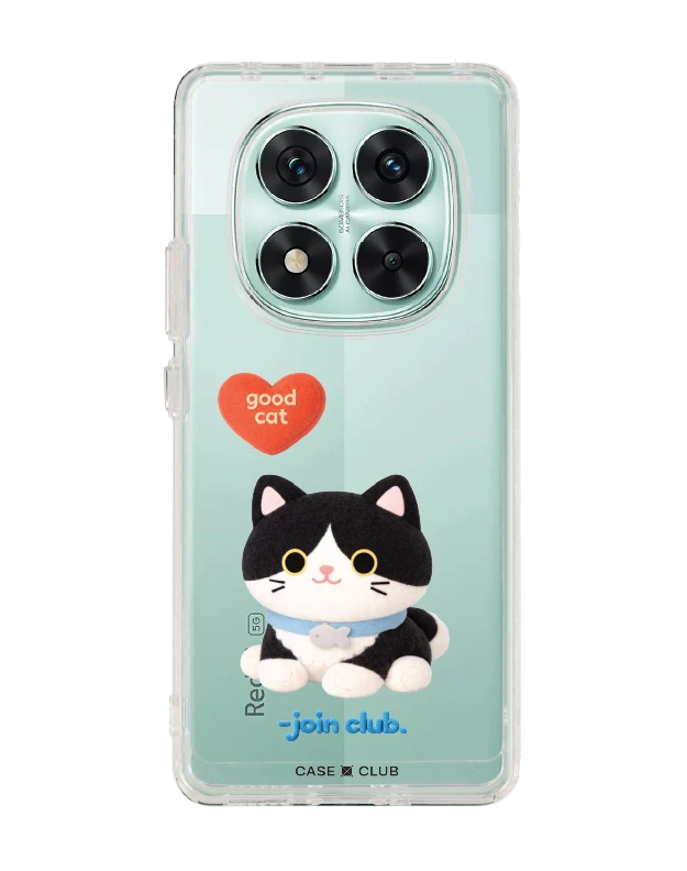 redmi note 14 pro clear case join the club heartful tuxedo cat