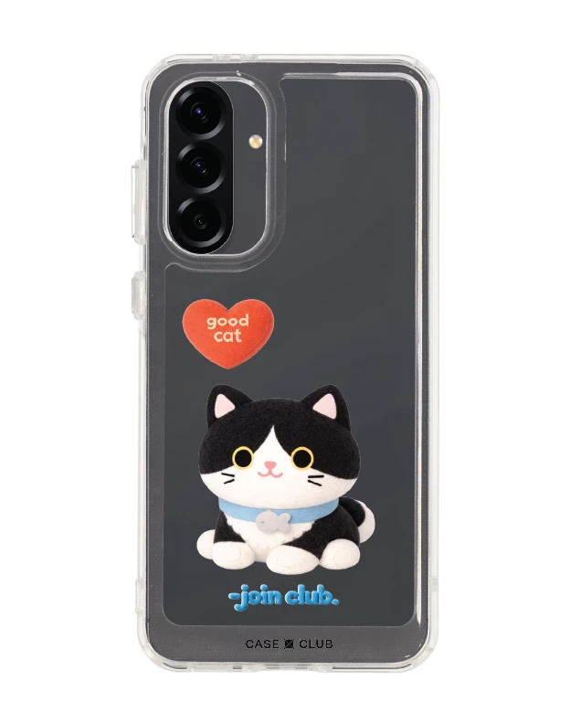 samsung galaxy a56 clear case join the club heartful tuxedo cat