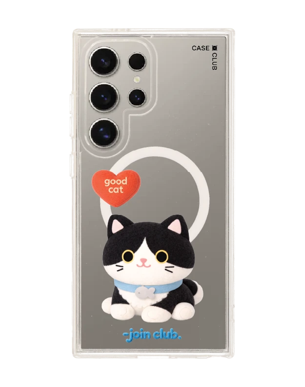 samsung galaxy s24 ultra clear magsafe join the club heartful tuxedo cat