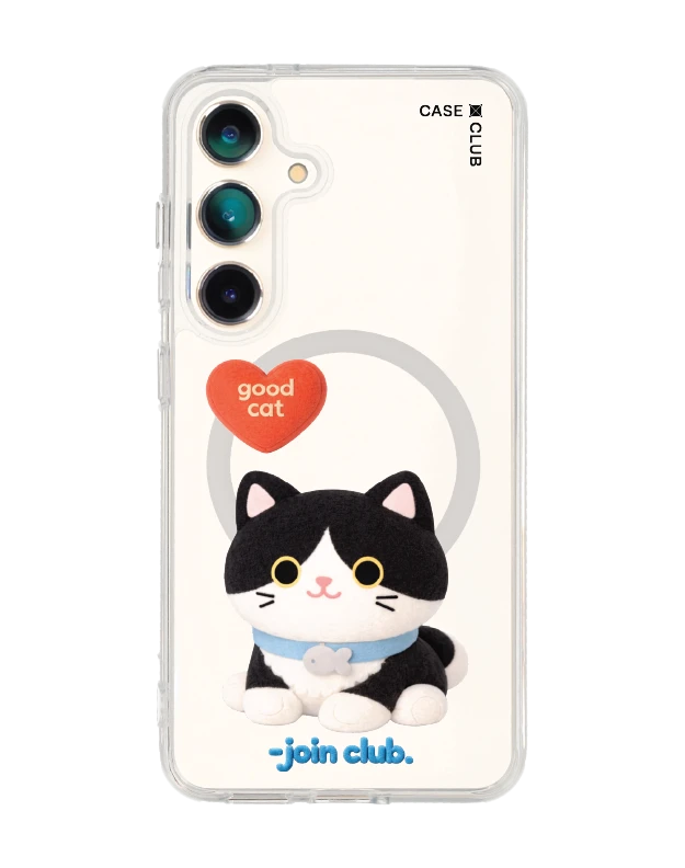 samsung galaxy s25 clear magsafe join the club heartful tuxedo cat