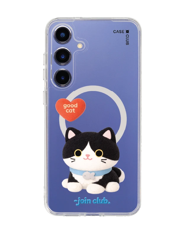 samsung galaxy s25 plus clear magsafe join the club heartful tuxedo cat