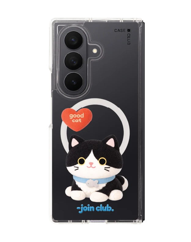 samsung galaxy z fold 7 clear magsafe join the club heartful tuxedo cat