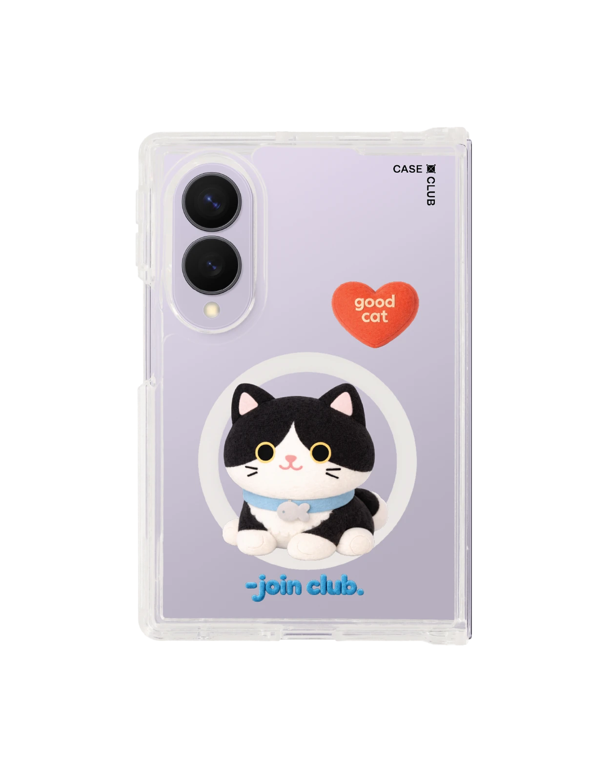 samsung galaxy z fold 8 clear magsafe join the club heartful tuxedo cat