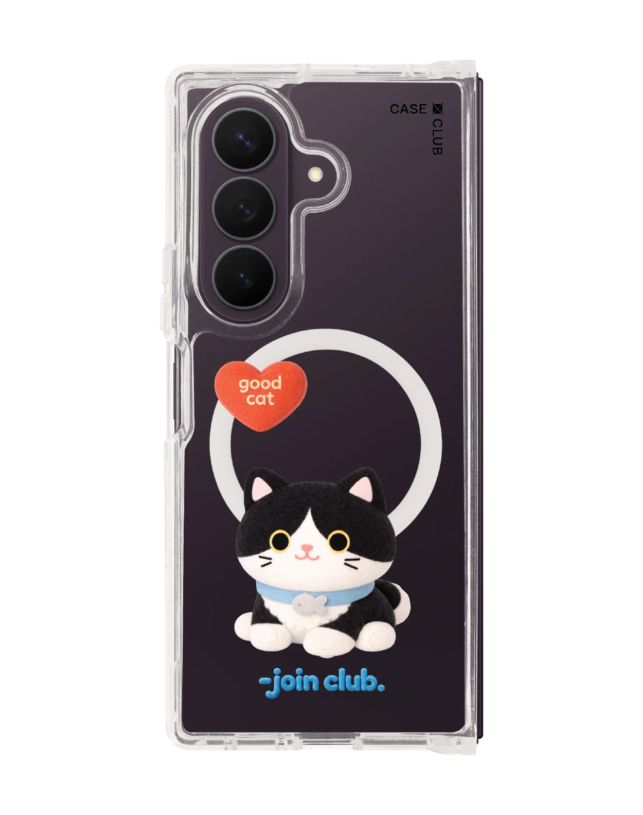 samsung galaxy z fold 8 ultra clear magsafe join the club heartful tuxedo cat
