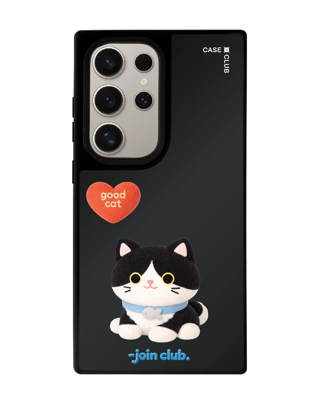 เคสกระจกดำ samsung s24 ultra matte magsafe join the club heartful แมวทักซิโด้