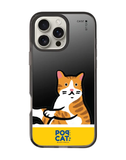 iphone 16 pro max black mirror magsafe join the club orange cat