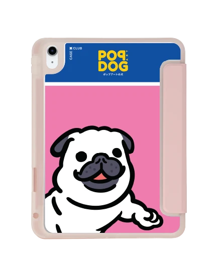 ipad gen 10th/11th 2025 clear pink join the club pug