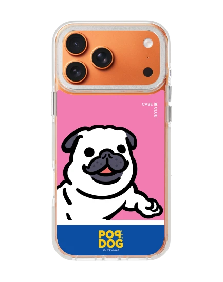 iphone 17 pro max clear white magsafe join the club pug