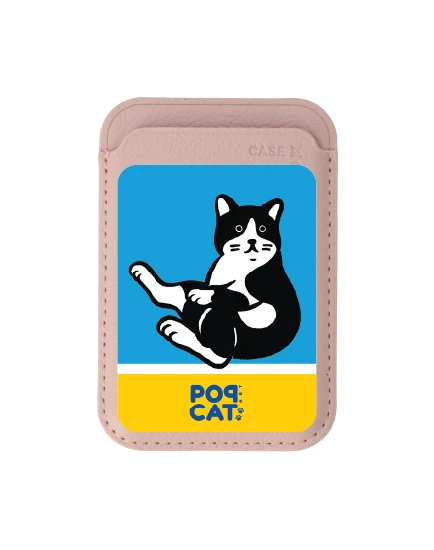 กระเป๋าใส่บัตร magsafe ชมพูอ่อน join the club แมวทักซิโด้