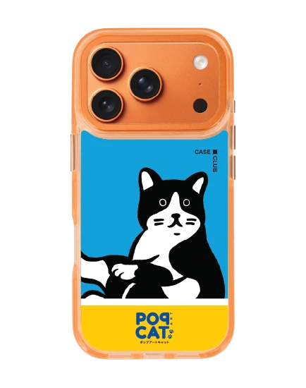 เคสใสสีส้ม iphone 17 pro magsafe join the club แมวทักซิโด้