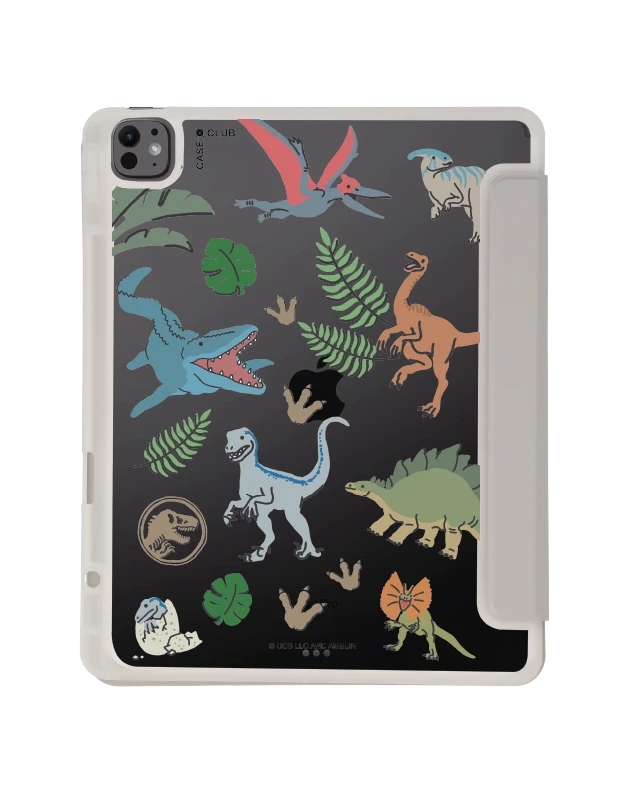 ipad air6/7 13" 2025 (m2/m3) clear grey jurassic cute dinosaur