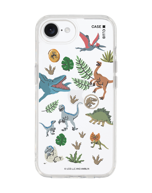 iphone 16e clear case jurassic cute dinosaur