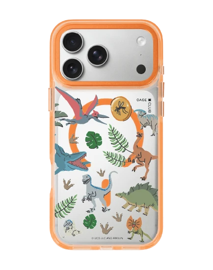 iphone 17 pro max clear orange magsafe jurassic cute dinosaur