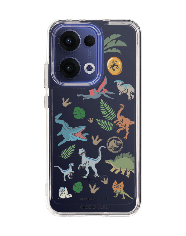 oppo reno 13 clear case jurassic cute dinosaur