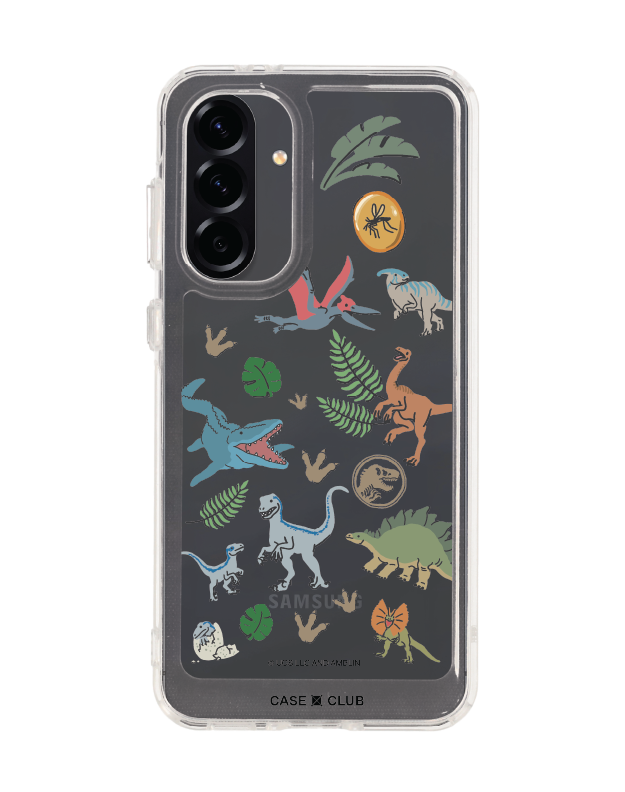 samsung galaxy a56 clear case jurassic cute dinosaur