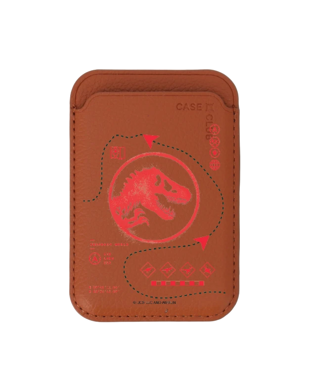 กระเป๋าใส่บัตร magsafe น้ำตาล jurassic red map